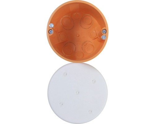 Boîte de raccordement Kaiser 9071-01 pour murs creux avec couvercle orange/blanc Boîte de dérivation avec couvercle pour câbles électriques