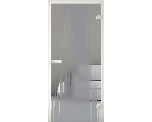 Glastür mit Griff und Beschlägen in einem Badezimmer