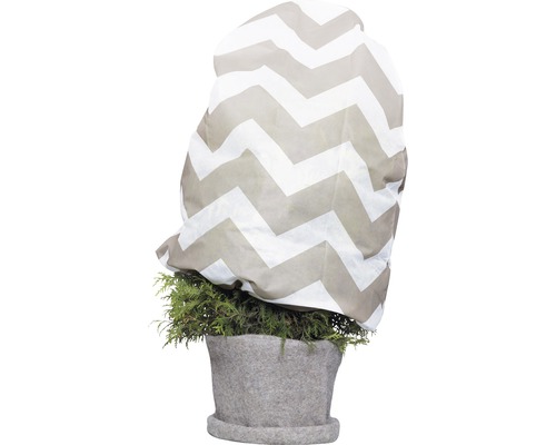 Housse de protection en intissé pour l'hiver Videx motif zigzag 110x110 cm 50 g/m² blanc