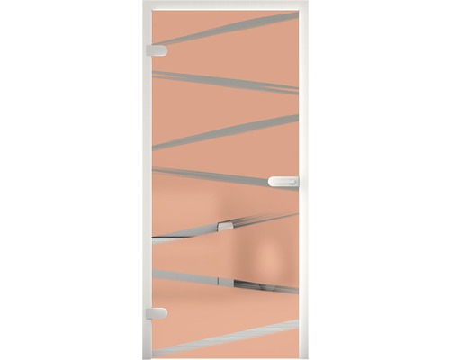 Glastür mit horizontalen Streifen