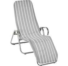 Chaise longue à rayures avec cadre en métal