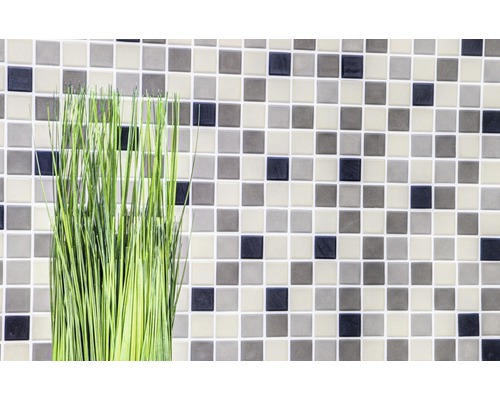 Mur de carreaux de mosaïque avec herbe décorative