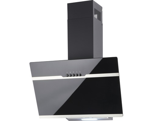 Hotte aspirante en verre et métal avec boutons de commande