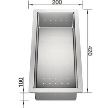 Edelstahl Abtropfbecken mit den Massen 200 x 420 x 100 Millimeter
