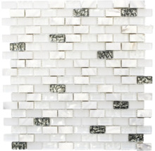 Mosaïque avec nacre et éléments en verre