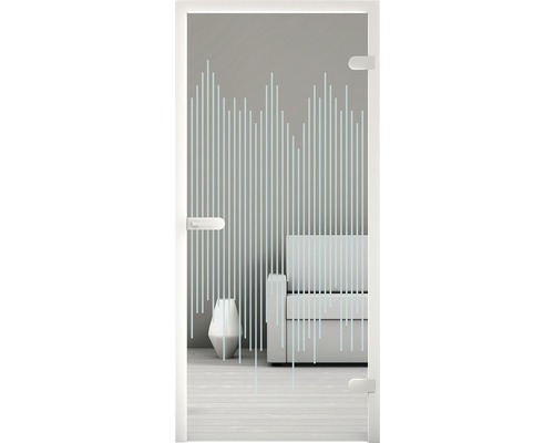 Glastür mit linearem Design für Innenräume