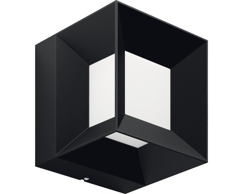 Applique murale LED pour extérieur Parterre noir avec 1 ampoule 800 lm blanc chaud 130x130 mm Applique murale LED pour extérieur Parterre noir avec 1 ampoule 800 lm blanc chaud 130x130 mm