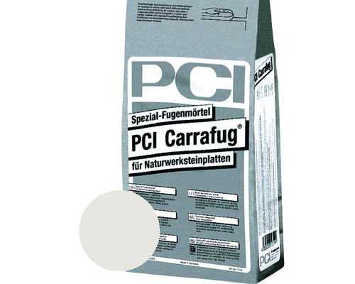 Mortier de jointoiement spécial PCI Carrafug® pour dalles en pierre naturelle gris perle 5 kg