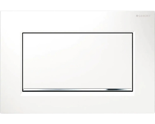 Plaque de commande GEBERIT Sigma 30 plaque brillant / touche blanc chrome brillant 115.893.KJ.1