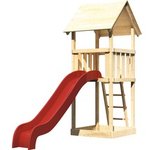 Spielturm AKUBI Lotti Holz mit Sandkasten und Rutsche rot