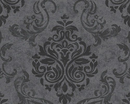 Papier peint avec motif baroque gris