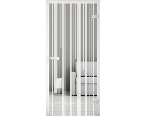 Porte en verre avec motif à rayures pour l''intérieur