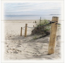 Image murale décorative avec un motif de plage qui crée une atmosphère calme et relaxante.