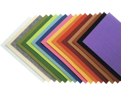 Verschiedenfarbige Filzplatten gestapelt