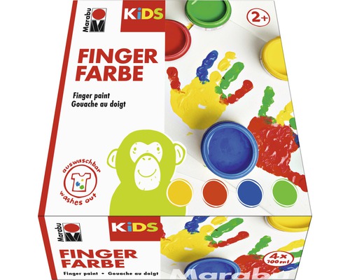 Marabu Fingerfarbe für Kinder, Viererpack