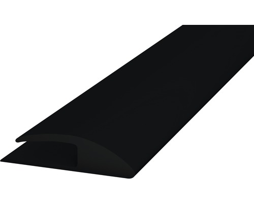 Profilé d'insertion 1 côté en PVC souple noir autocollant 30 x 1000 mm