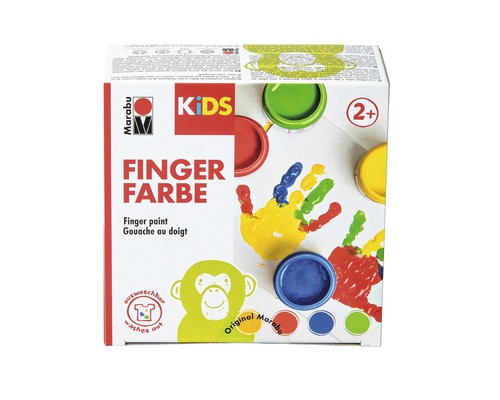Kit de peinture aux doigts Marabu KiDS 4x 100 ml Marabu Kids peinture au doigt dans une boîte de peinture