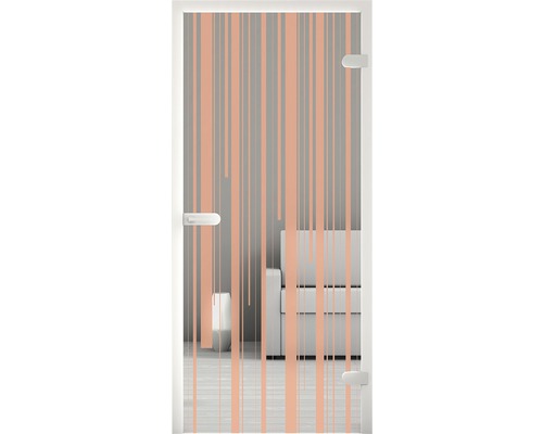 Porte en verre avec motif à rayures pour l''intérieur