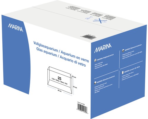 Marina Vollglasaquarium, 25 Liter, Verpackung