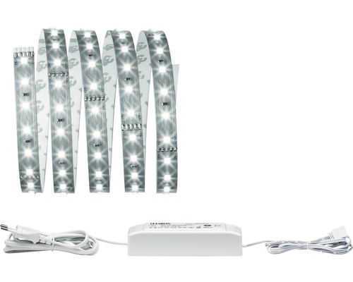 MaxLED 500 Betriebsfertiges Strip-Basisset 1,5 m silbergrau 825 lm 6500 K 106 LED´s unbeschichtet 24V Smart Home-fähig nach Erweiterung LED-Streifen mit Netzteil