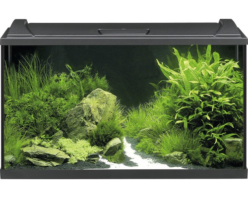 Aquarium EHEIM aquaproLED 126 avec éclairage à LED, filtre, chauffage, thermomètre, filet sans meuble bas, noir
