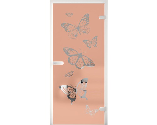 Glastür mit Schmetterlingsmotiv für den Innenbereich