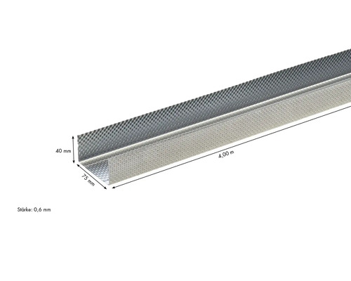 Deckenprofil mit einer Länge von 4 Metern, einer Höhe von 40 Millimetern und einer Breite von 75 Millimetern