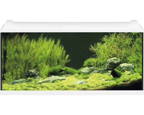 Aquarium EHEIM aquaproLED 180 avec éclairage à LED, filtre, chauffage, thermomètre, filet sans meuble bas, blanc