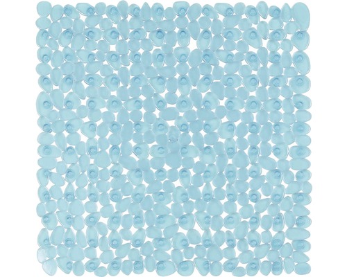Tapis antidérapant pour douche Spirella Riverstone 54 x 54 cm bleu transparent Tapis de bain carré avec ventouses