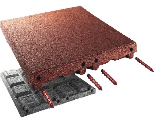 Dalles en granulés de caoutchouc avec connecteurs