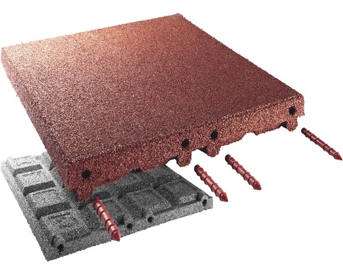 Verbundmatte aus Gummi mit Verbindungsstiften zur Bodenbefestigung