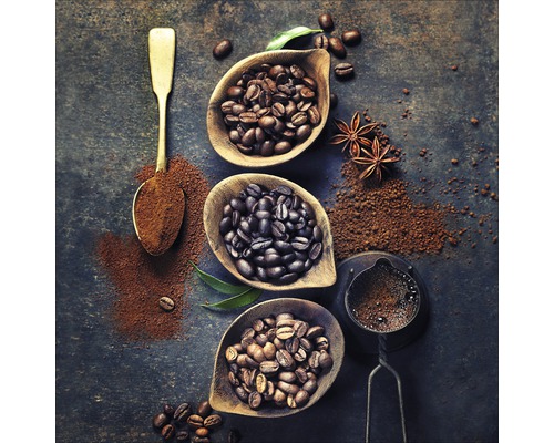 Glasbild Coffeebean In Bowl 20x20 cm GLA1805