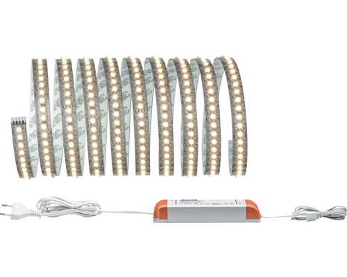 MaxLED 1000 Betriebsfertiges Strip-Basisset 3m 3300 lm 2700 K 432 LED´s unbeschichtet 24V Smart Home-fähig nach Erweiterung LED-Streifen mit Stromkabel und Trafo