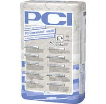 Sac de mortier-colle et de pose en couche épaisse PCI Carrament weiß pour pierres naturelles et revêtements en grès cérame