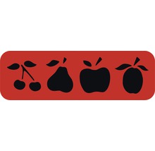 Illustration avec cerises, poire, pomme et prune