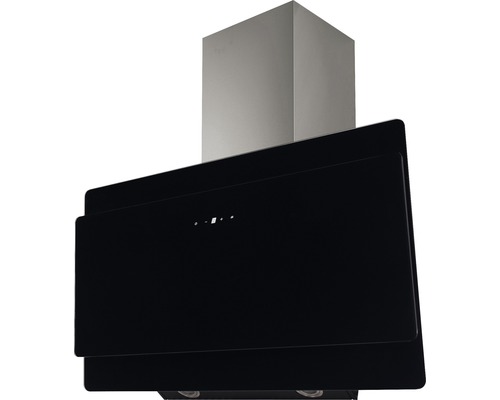 Hotte inclinée PKM S3-90ABTZ largeur x profondeur 90 x 32 cm noir Hotte de cuisine en acier inoxydable et en verre