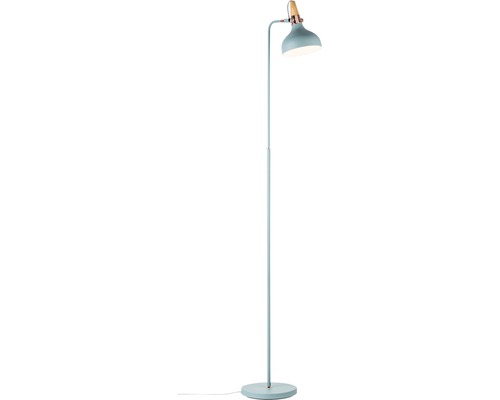 Lampadaire 1 ampoule H 158 cm Neordic Juna bois/cuivre/vert délicat Lampadaire avec abat-jour et pied