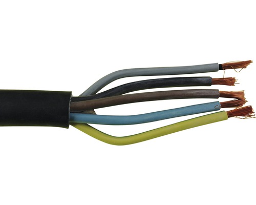 Câble flexible en caoutchouc H07 RN-F 5G10 noir au mètre
