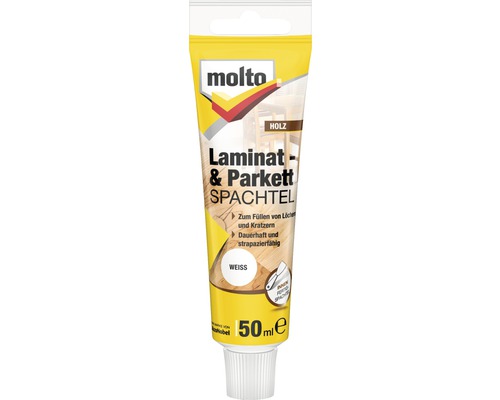 Mastic à enduire pour parquet et stratifié Molto blanc 50 ml