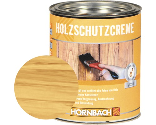 Crème de protection du bois HORNBACH pin 750 ml Boîte de crème de protection du bois avec exemple de couleur