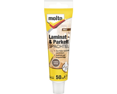 Mastic à enduire pour parquet et stratifié Molto marron 50 ml Mastic pour stratifié et parquet Molto, tube de 50 ml, réparation du bois