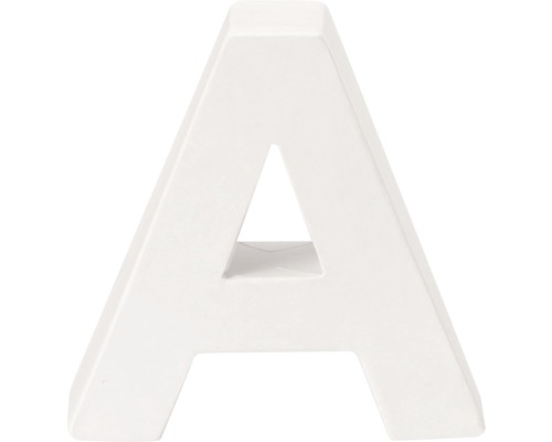 Buchstabe A Pappe weiß 3,5x10 cm