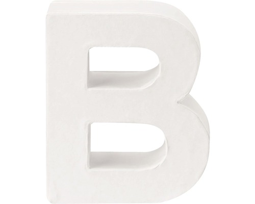 Buchstabe B Pappe weiß 3,5x10 cm