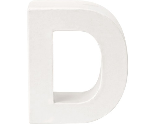 Buchstabe D Pappe weiß 3,5x10 cm