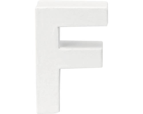 Lettre F carton 10x3.5 cm blanc