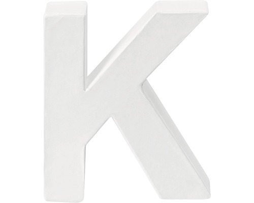 Lettre K carton 10x3.5 cm blanc