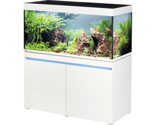 Kit complet d'aquarium EHEIM incpiria 430 avec éclairage à LED et meuble bas éclairé alpin