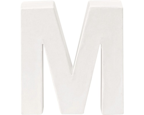 Lettre M carton 10x3.5 cm blanc