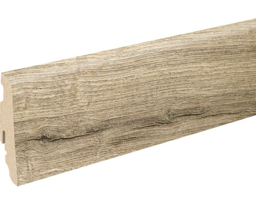 SKANDOR Sockelleiste Knotty foliert FU060L 19 x 58 x 2400 mm Fußleiste mit Holzdekor