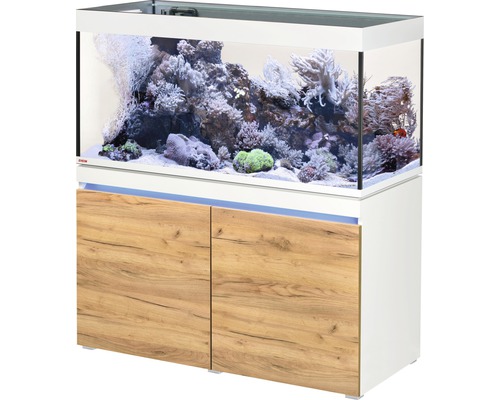 Kit complet d'aquarium EHEIM incpiria 430 reef avec pompe d'alimentation et meuble bas éclairé alpin/chêne